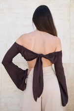 Load image into Gallery viewer, Bell sleeve tie up top
